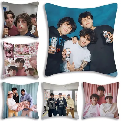 Kissenbezüge Cartoon Sturniolo Triplets Sofa Dekorativ Zuhause Doppelseitiger Druck Kurzer Plüsch Niedlicher Kissenbezug Image