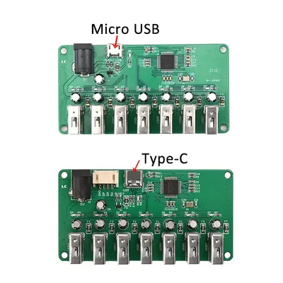 Micro USB Typ-C USB 2.0 HUB-Modul 1 bis 7-Port-USB-Hub Sieben-Port-Splitter-Erweiterungsmodul mit LED 480 Mbit/s automatischem Schlaf Image