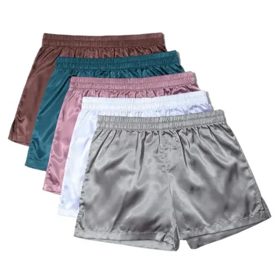 Männer Pyjamas Shorts Weiche Seidige Unterwäsche Männer Boxer Shorts Schlaf Bottoms Homewear Image