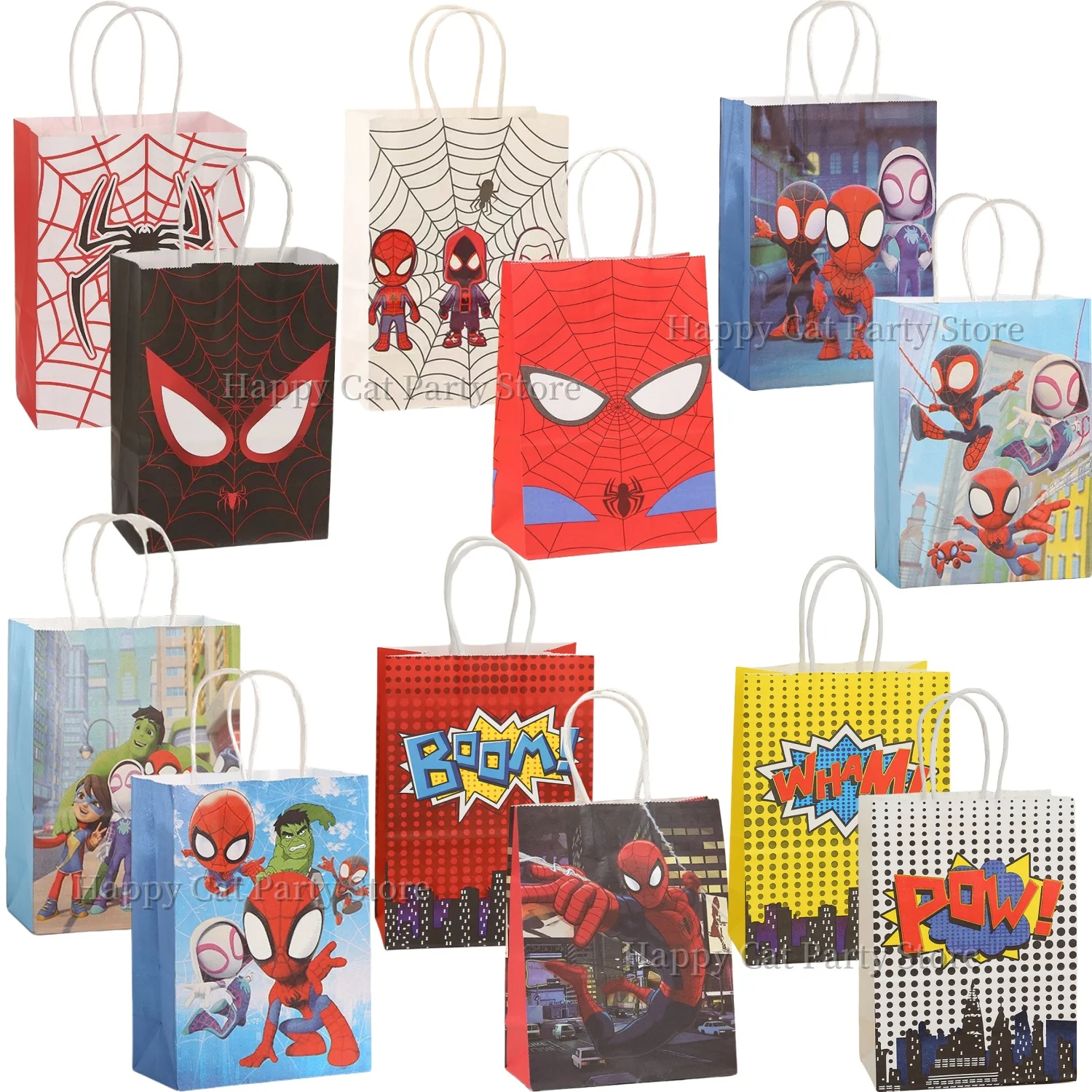 Neue Spiderman Papier Geschenk beutel Geburtstag Dekor Superhelden Einkaufstaschen Süßigkeiten Geschenke Verpackung Taschen Kind Jungen begünstigt Geschenke Party zubehör Image
