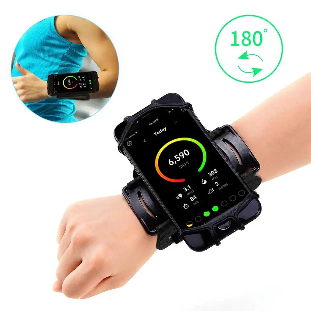 Nouveau support pour téléphone bracelet 360 ° Bracelet de sport universel rotatif pour Smartphone, brassard de course pour randonnée, vélo, marche