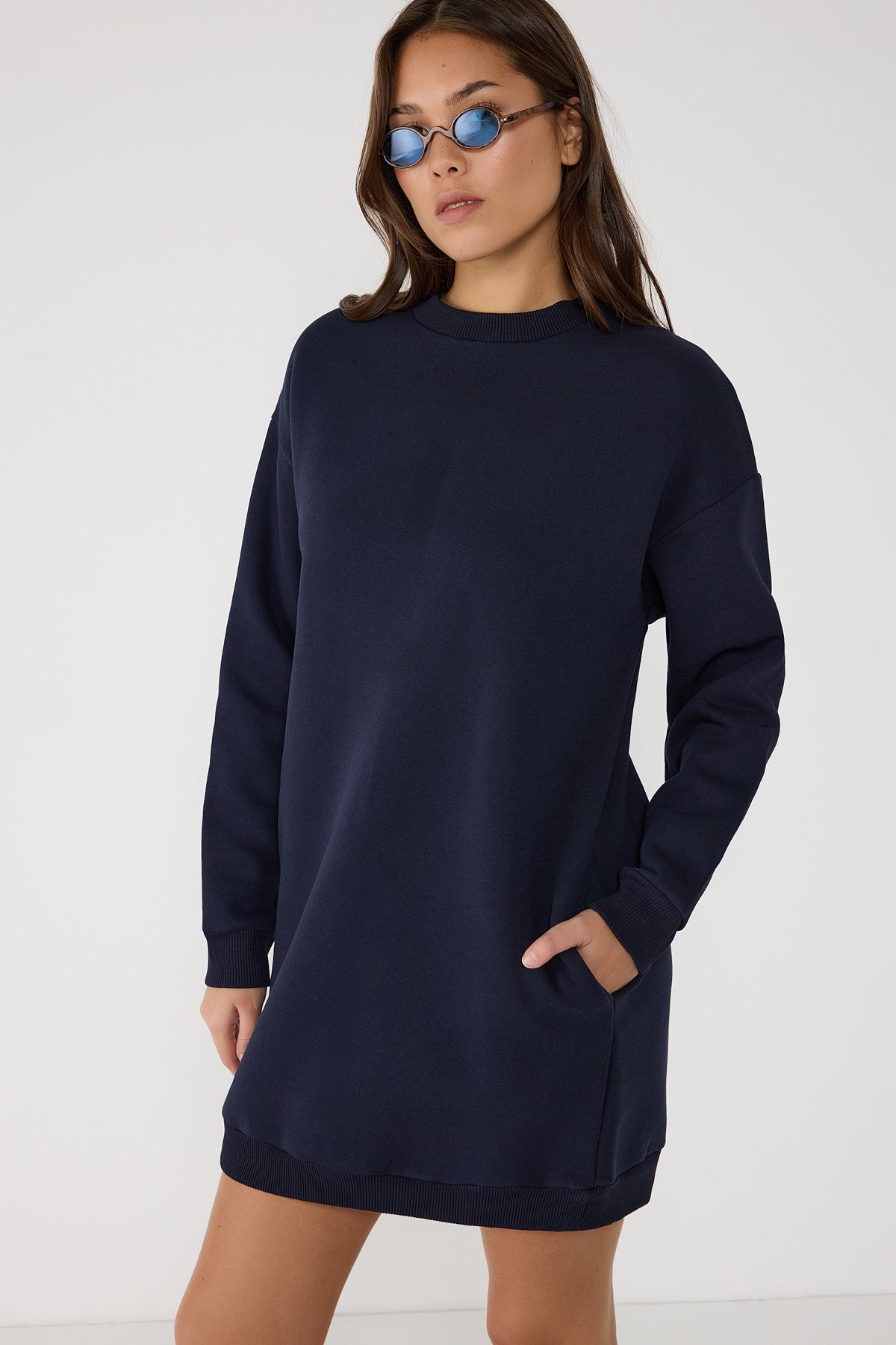 Baumwoll-Sweatshirt-Kleid Tunika Image