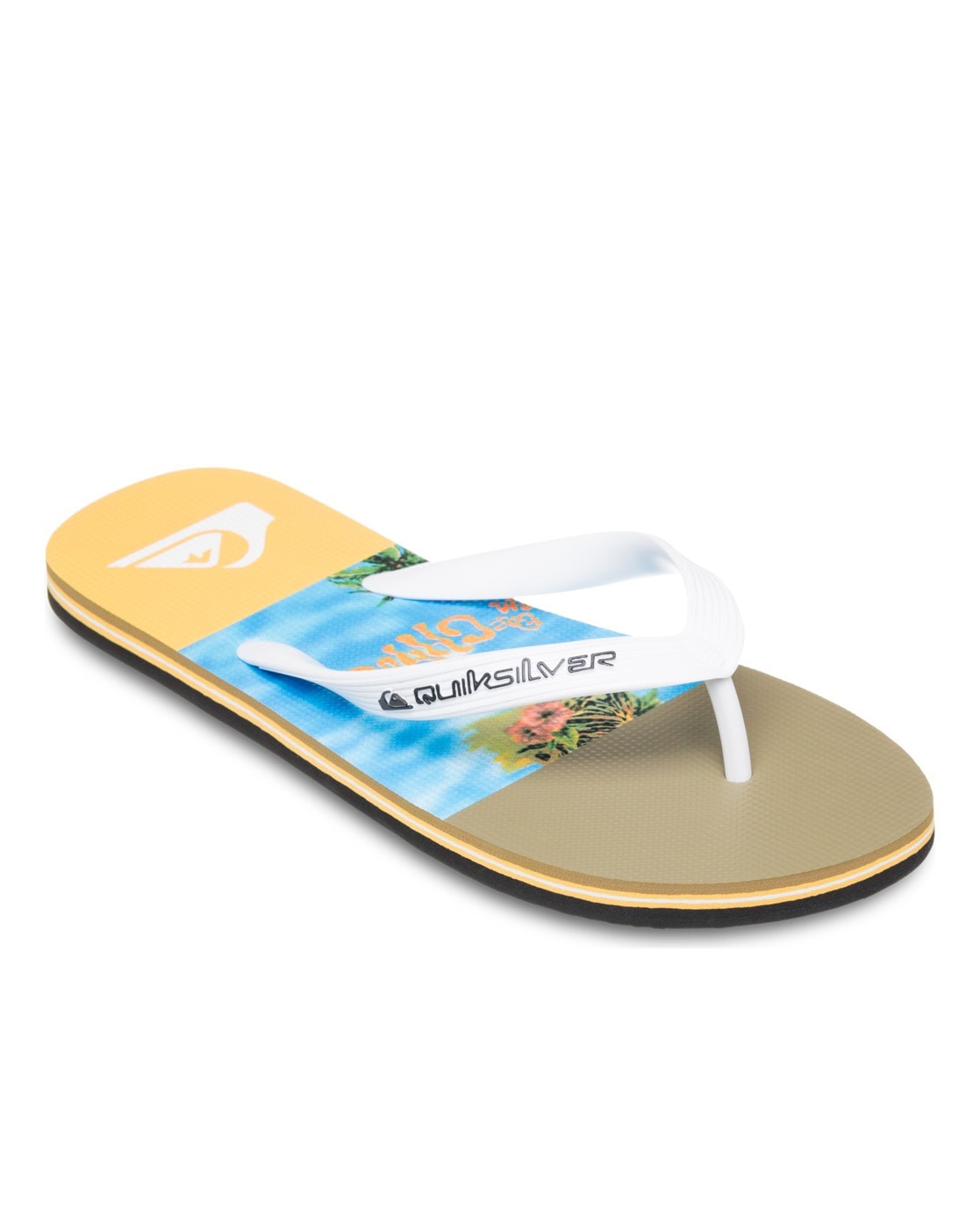 Sandale QUIKSILVER "Molokai Stripe 25", Herren, Gr. 9(42), blau (coronet blau naturama), Obermaterial:Obermaterial: Synthetikmaterial / Außensohle: Gummi;, Schuhe Sandale