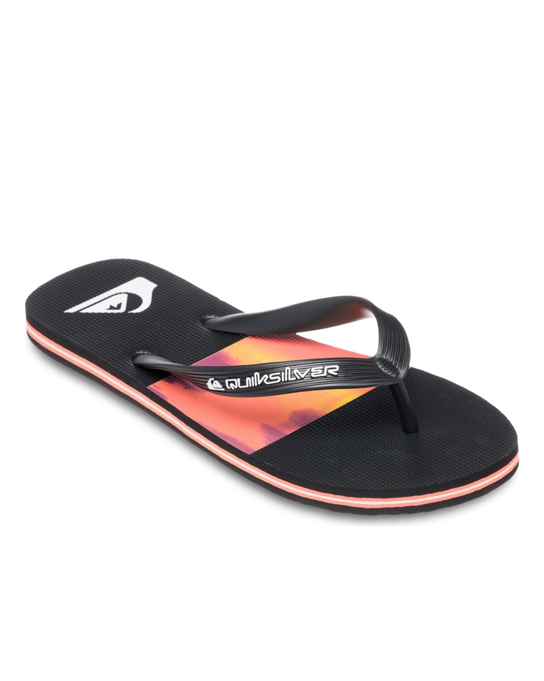 Sandale QUIKSILVER "Molokai Stripe 25", Herren, Gr. 7(40), fiery coral bloofade, Obermaterial:Obermaterial: Synthetikmaterial / Außensohle: Gummi;, Schuhe Sandale