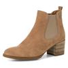 Chelseaboots TAMARIS, Damen, Gr. 41, beige (sand), Veloursleder, modisch, Schuhe, Cowboy Stiefelette, Westernboots mit komfortablem Stretcheinsatz