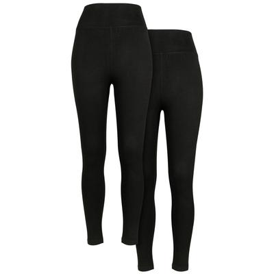 Leggings URBAN CLASSICS "Urban Classics Damen Ladies High Waist Jersey Leggings 2-Pack", Damen, Gr. XS, US-Größen, schwarz (schwarz, schwarz), 95% Baumwolle, 5% Elasthan, unifarben, skinny fit, Hosen