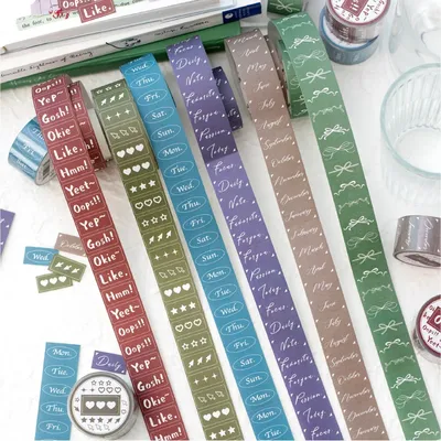 Journal GO 2.3x200cm Emotional Words Masking Tape for Diary Journaling Scrapbooking Pre-Cut
