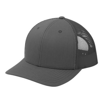 Sport-Tek STC39 Customizable Graphite 6-Panel Trucker Cap with Mesh Back - Structured, High Profile