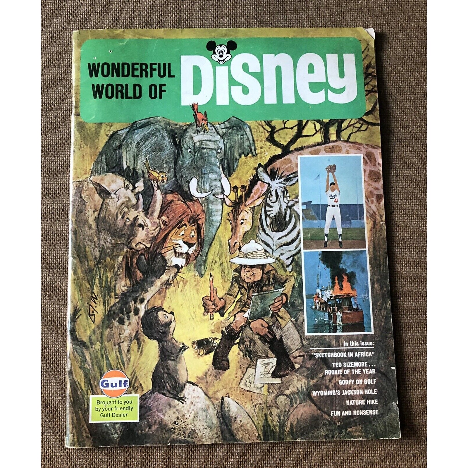 Disney Other | Vintage 1970 Wonderful World Of Disney Magazine Gulf Gas Africa Ted Sizemore | Color: Green/Yellow | Size: Os