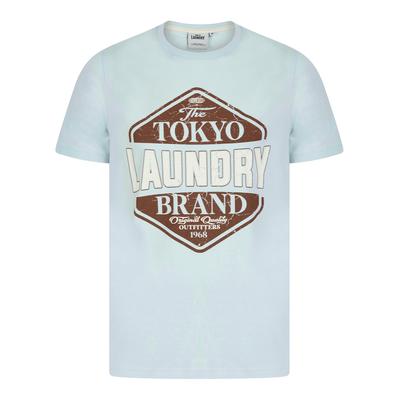 T-Shirts Barton Motif Cotton Jersey Crew Neck T-Shirt in Ice Water / L - Tokyo Laundry
