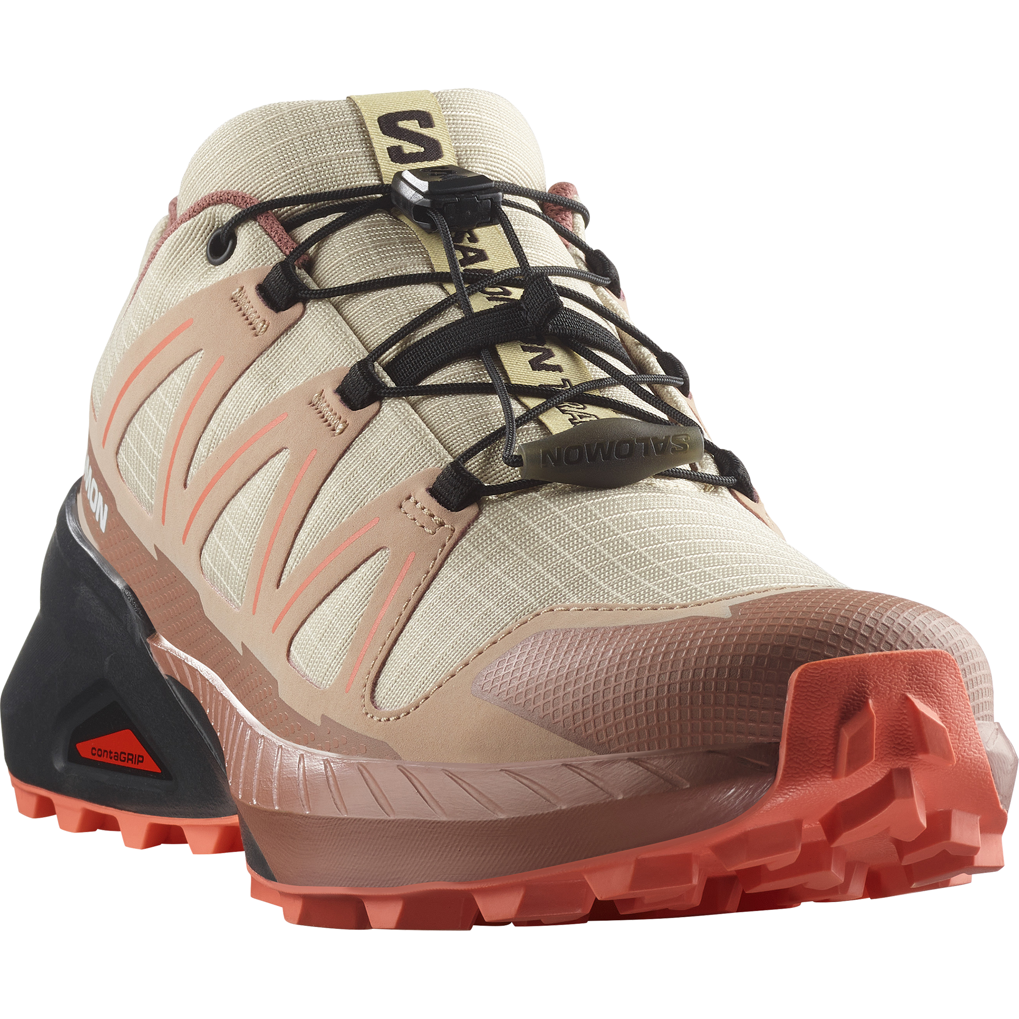 Trailrunningschuh SALOMON "SPEEDCROSS PEAK W", Gr. 41, tender peach, burlwood, fusion coral, Synthetik, Textil, Sportlich, Schuhe, wasserdicht