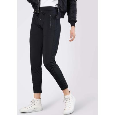 Stretch-Hose MAC "EASY", Damen, Gr. 44, N-Gr, schwarz, Web, Obermaterial: 77% Polyamid, 23% Elasthan, unifarben, casual, regular fit knöchelfrei, Hosen, mit Taschen Image