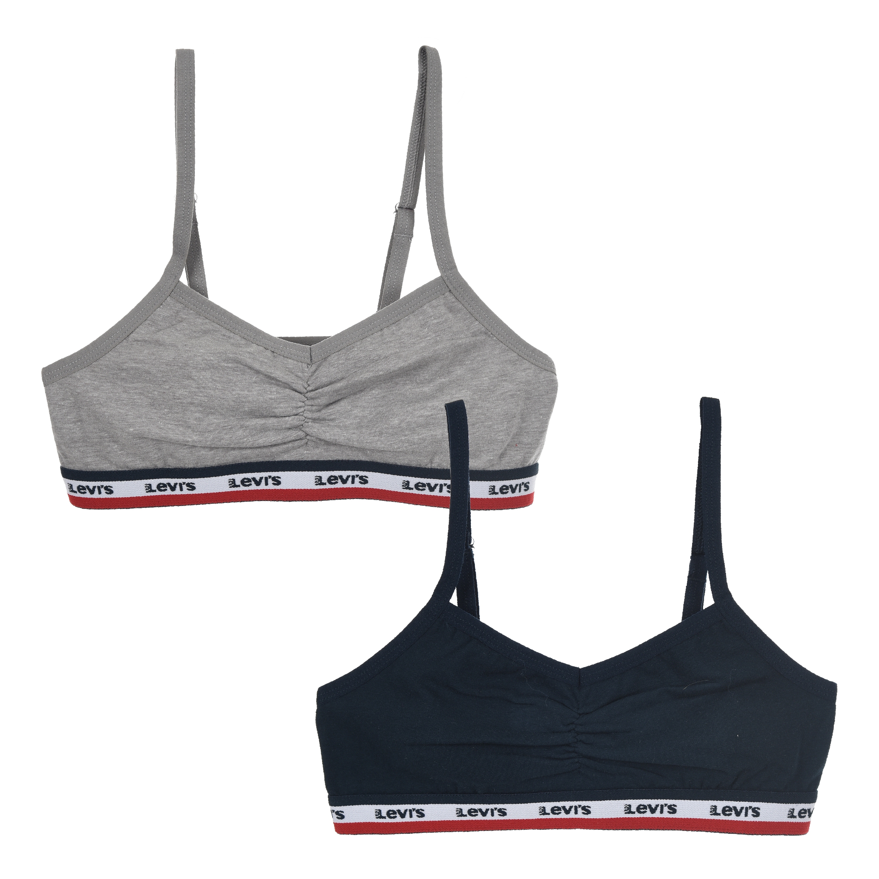 Bustier LEVI'S KIDS, Mädchen, Gr. L (158/164), N-Gr, blau (grau, meliert, marine), Obermaterial: 95% Baumwolle, 5% Elasthan. Graumeliert (Obermaterial): 57% Baumwolle, 38% Polyester, 5% Elasthan, meliert, unifarben, körpernah, BHs, for GIRLS Image