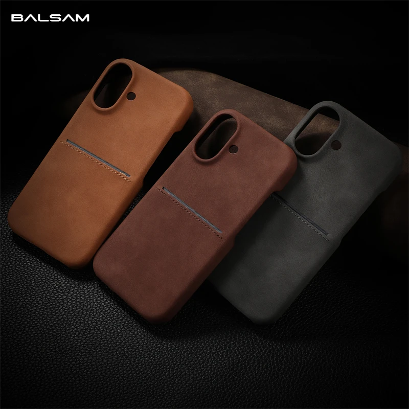 Luxus Business PU Leder Textur Matte Fall Für iPhone 16 15 14 Plus 13 12 Pro Max Mode Brieftasche Kreditkarte Slot Zurück Abdeckung Image