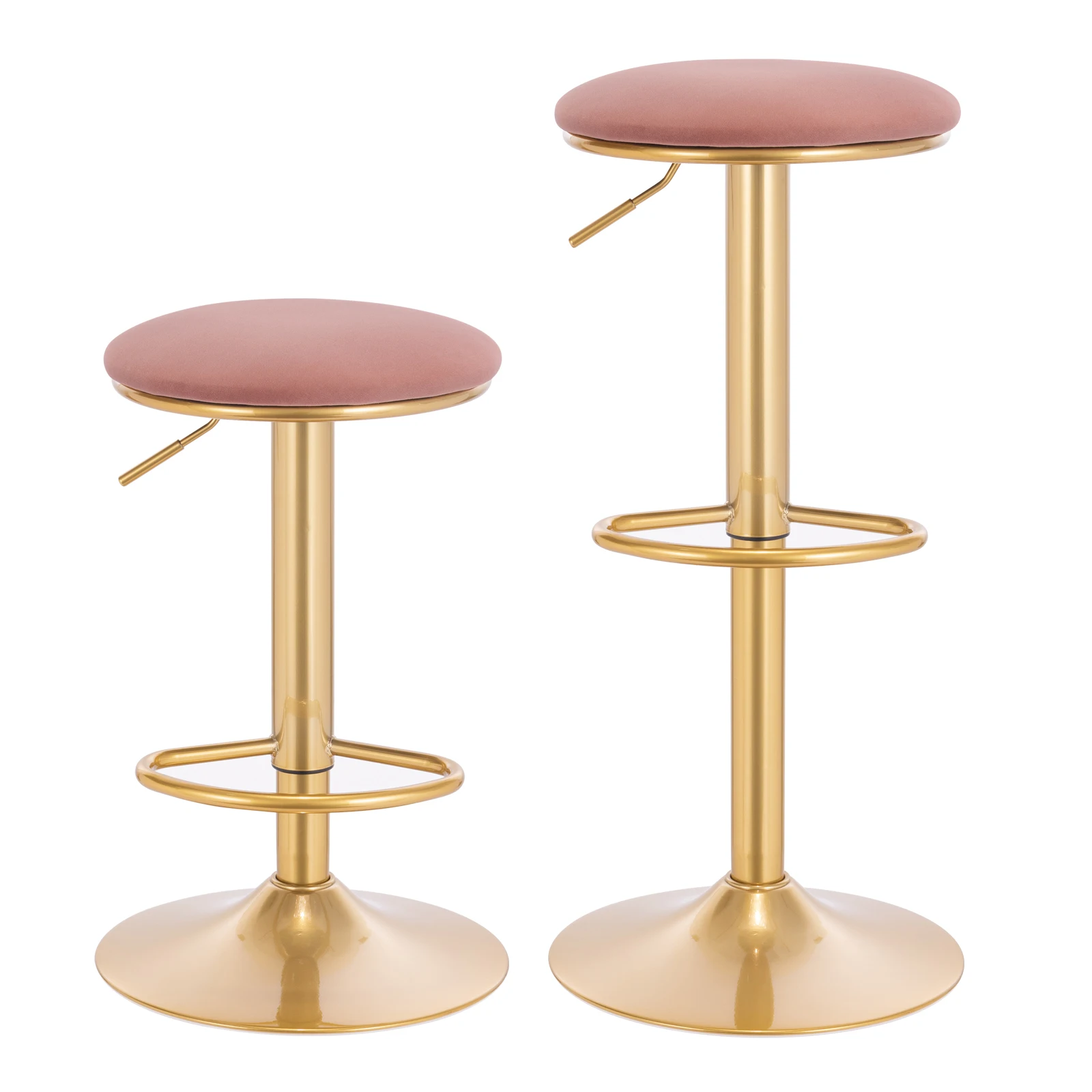 WOLTU 2 Stück ergonomische Barhocker mit Fußstütze 360 ° Drehbarer Esszimmerhocker, höhenverstellbarer Thekenhocker für Küche, Bistro, Café