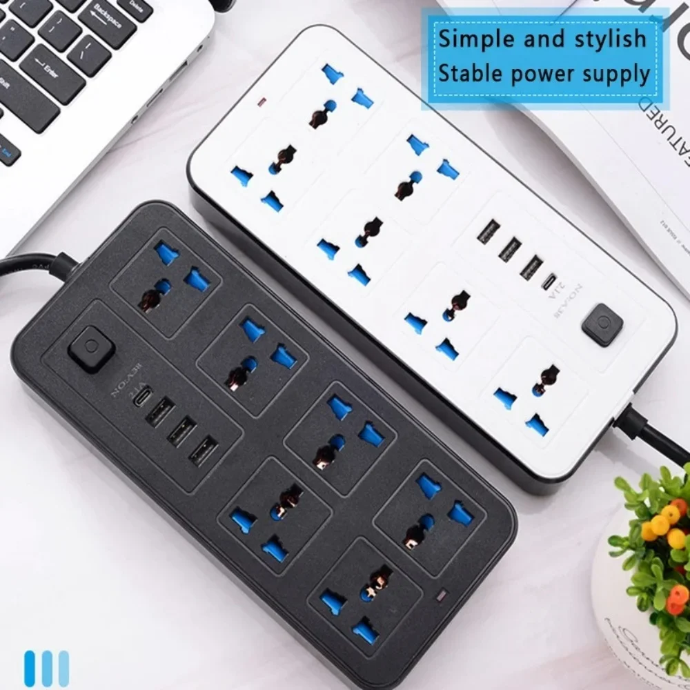 Presa multipla universale per presa EU US UK Presa multipla con prolunga da 1,8 m Presa elettrica per ricarica porta USB CA tipo C