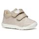 Lauflernschuh GEOX "B MACCHIA GIRL", Kinder, Gr. 25, beige, Leder, metallic, elegant, Schuhe, Glitzerschuh, Babyschuh, Klettschuh mit feinem Glitter