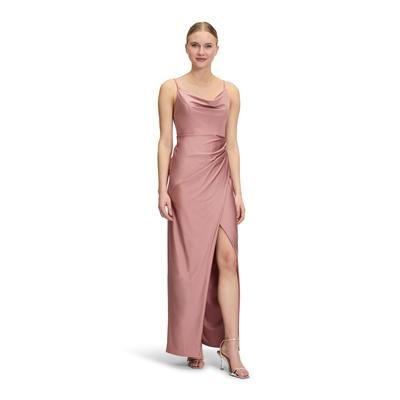 Abendkleid VERA MONT "Vera Mont Abendkleid figurbetont", Damen, Gr. 42, Normalgrößen, rosa (powder rosewood), Satin, Obermaterial: 81% Polyamid, 19% Elasthan. Besatz: 100% Polyamid., feminin, figurbetont lang, Wasserfallausschnitt, ohne Ärmel,... Image