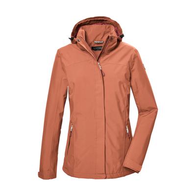 Outdoorjacke KILLTEC "KOS 26 WMN JCKT", Damen, Gr. 50, rot (lachs), Oberstoff: 100% Polyester, Futter: 100% Polyester (recycelt), sportlich, Jacken, Funktionsjacke: wasser- und winddicht, atmungsaktiv, abnehmbare Kapuze Image