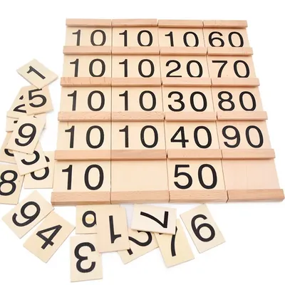 Children's Wooden Montessori Numbers 1-99 Learning Card Math Teaching Aid Preschool Children Early