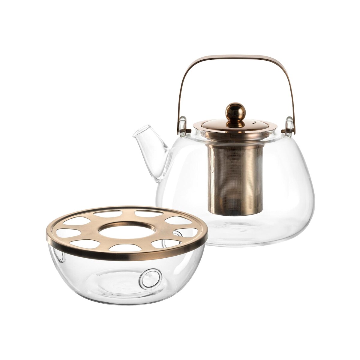 Leonardo TÈ PER TE Teekanne mit Metallhenkel + Stövchen 1,2 Liter Image