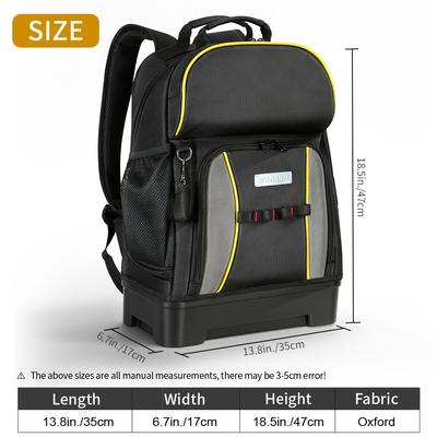TEMU Tool Backpack, Heavy Duty Tool Backpack Bag With Molded Base, Durable Multi-use Pocket Electrician & Industrial & Construction Work Backpack Image