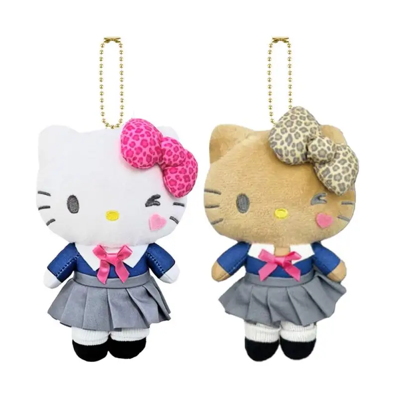 15 cm Hallo Kitty Cartoon Plüsch Puppe Schlüsselanhänger PP Baumwolle Gefüllte Puppe Kawaii Paar Schultasche Anhänger Y2K Geburtstagsgeschenk Image