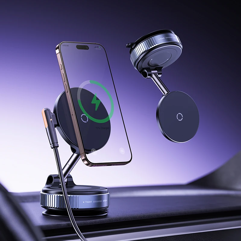 Magnetic Car Phone Holder Suction Cup Vacuum Phone Holder 360° Rotatable and Foldable Phone Holder Suitable for Smartphones