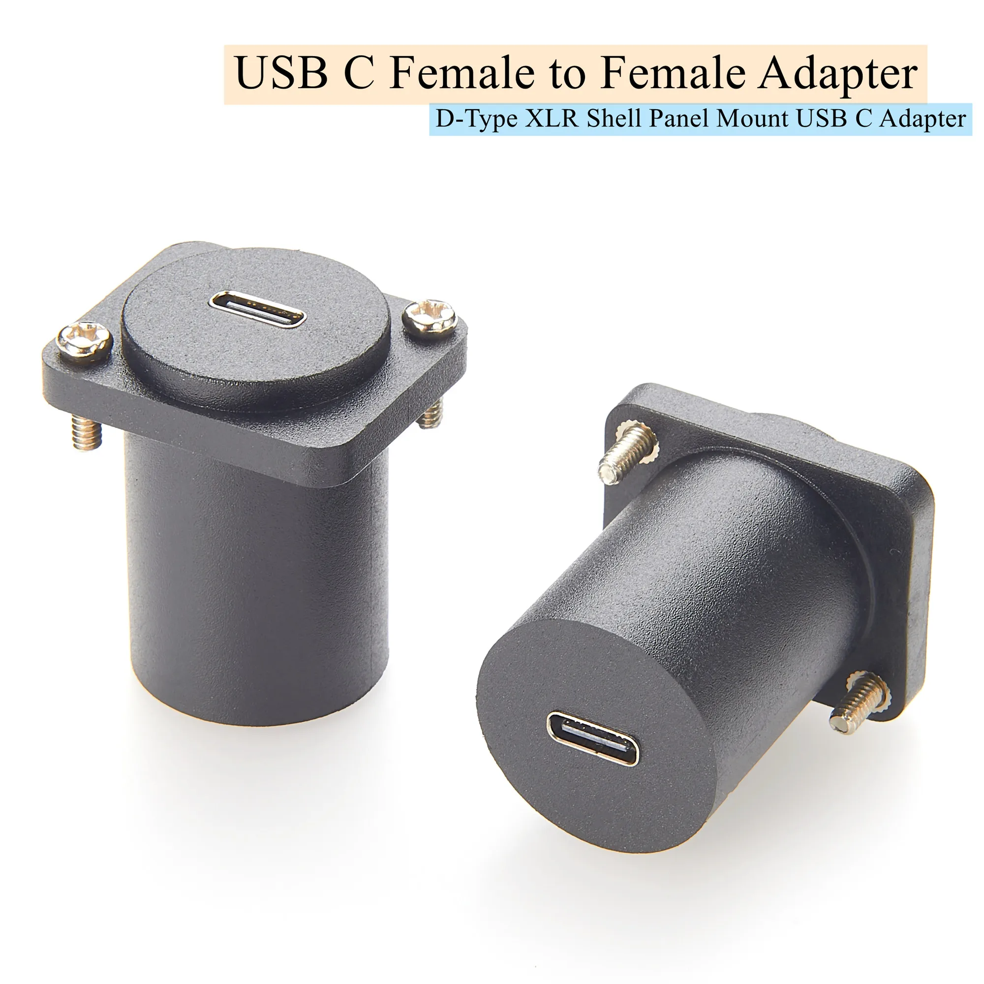 10 Gbit/s USB C auf USB C Panel Mount Adapter D-Typ XLR Shell Typ C 3.1 Buchse auf Buchse gerader Stecker Montagebuchse Image