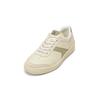 Sneaker MARC O'POLO "aus edlem Rindleder", Damen, Gr. 42, sanftes weiß, sage, Obermaterial: 100% Leder (Rind), unifarben, casual, Schuhe Retrosneaker