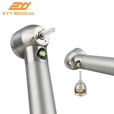 Dental turbine LED High Speed Handpiece Air Turbine 3 Water Spray Push Button 2/4 Hole Stainless