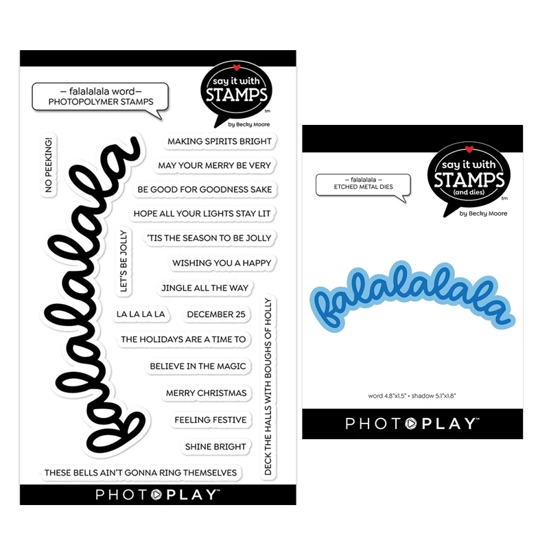 2023 New Falalalala Sentiments Words Clear Stamps Set Scrapbooking Paper Making Cutting Dies Frames Card Craft