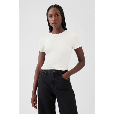 Gap Womens White CloseKnit Jersey Short Sleeve Crew Neck T-Shirt - White