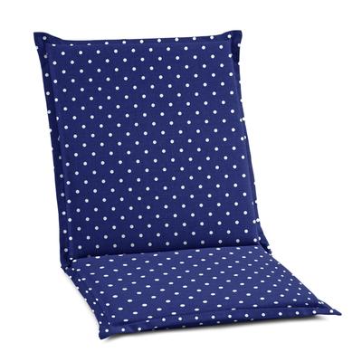 BH Outdoor Performance Flanged Hinged Cushion by BrylaneHome in Evening Blue Dot Patio Chair Outdoor Seat Pad