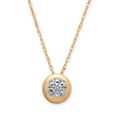 Women's Round Diamond Accented Slide Pendant in Solid 10k Gold by PalmBeach Jewelry in White (Size ONE SIZE)