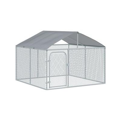 PawHut Outdoor Dog Kennel, Steel, 7.5 x 7.5 x 5.6-ft