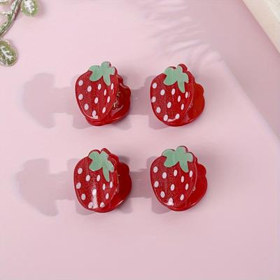 TEMU 4pcs Hair Clips For Women - Mini, Non-slip Acetate Claw Clips In Multicolor - Holiday Image