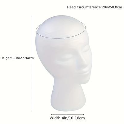 TEMU 11-inch Foam Wig Head Female Foam Mannequin Display Stand For Cosmetics, Glasses, Hats, And Hair Models Image