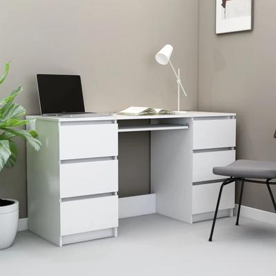 TEMU Office Desk Universal Desk Desk White 140x50x77 Cm Wood Material Image