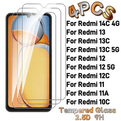 TEMU 4-pack 2.5d 9h Tempered Glass Screen Protector For Redmi 14c 12 5g 13 13c 5g, Redmi 12 12c 11 11a 10c, Anti-scratch, , Phone Accessories Image