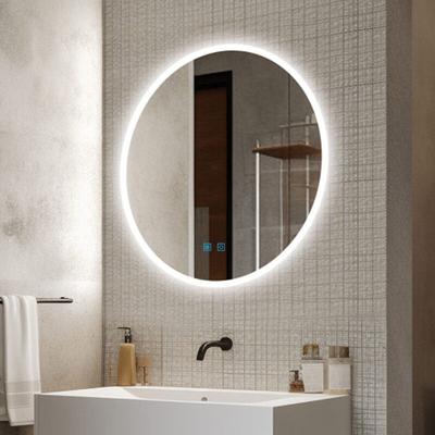 Finmrys - Runder Badspiegel mit Beleuchtung 90 cm 3 Lichtfarben Dimmbar,Helligkeit Image