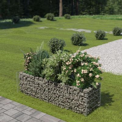 Gabionen-Hochbeet,Gabionenkorb,Gabionenbank, Blumenkasten Verzinkter Stahl 180×50×50 cm VMEC842350 Image