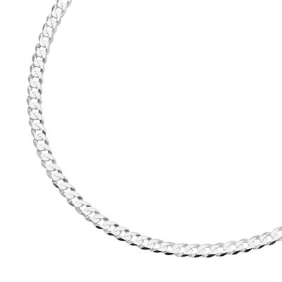 Smart Jewel - Kette Panzerkette diamantiert, massiv, Silber 925 Ketten 1 ct Silber