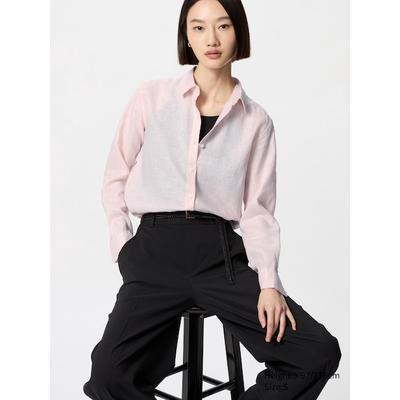 Uniqlo - 100% Premium Linen Shirt - Pink
