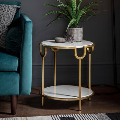 Darjee Two Tier Luxury Marble Side Table