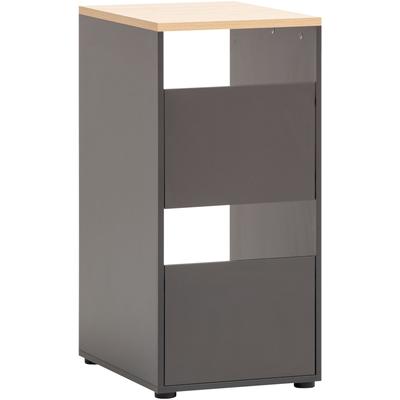 Wäscheschrank SCHILDMEYER "Solea, Breite 45 cm", schwarz (anthrazit, eichehellfarben), B:45,1cm H:95,8cm T:60,0cm, FSC-z