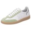 Sneaker RIEKER SPORT "San Diego", Damen, Gr. 42, grün (weiß, mint), Leder, Veloursleder, sportlich, Schuhe, Retro-Sneaker, Freizeitschuh, Halbschuh mit herausnehmbarem Fußbett