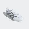 Fußballschuh ADIDAS PERFORMANCE "PREDATOR LEAGUE FOLD-OVER TONGUE FG/MG", Gr. 44,5, cloud weiß, silber metallic, bright royal, Synthetik, sportlich, Schuhe