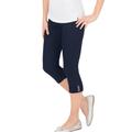 Leggings TRIGEMA "TRIGEMA Leggings 7/8 mit Kristallsteinen", Damen, Gr. XXXL, US-Größen, blau (navy), 95% Baumwolle, 5% Elastan, Basic, Hosen