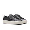 Schnürschuh CLARKS "Mayhill Walk", Damen, Gr. 41, schwarz (schwarz leather), Leder, casual, Schuhe, Sneaker, Plateausneaker mit modischer Laufsohle